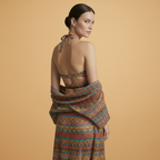 Amy | Women's Boho Stripe Kimono & Bikini Set