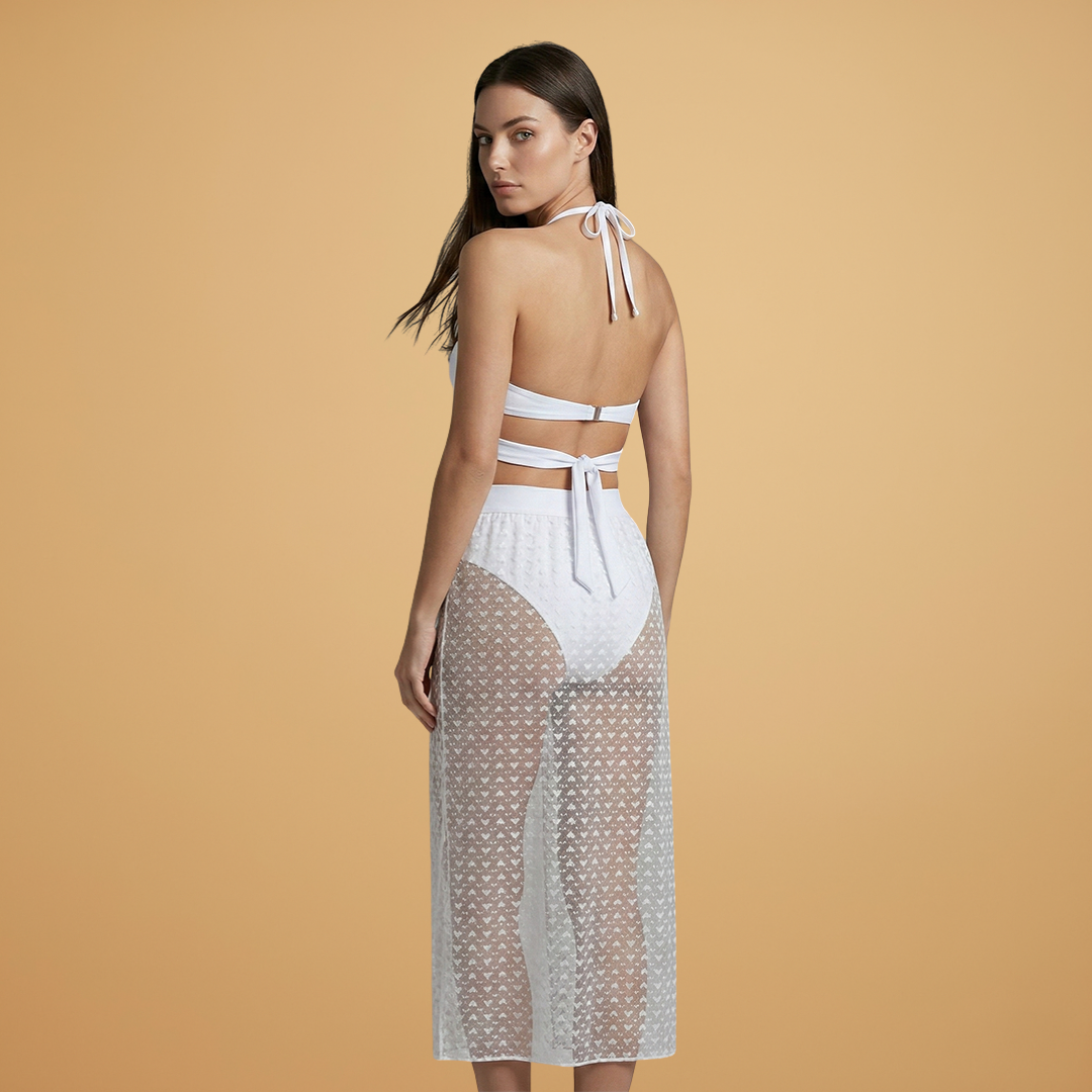 Ruby | Women's Twist Bralette & Sheer Lace Maxi Skirt Set