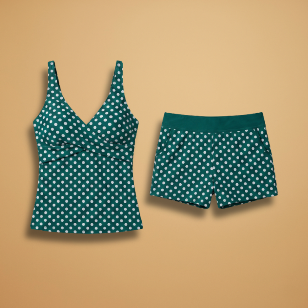 Katie | Women's Polka Dot Tankini & Boyshort Set