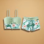 Jade | Women's Ruched Cami Top & Floral Print Shorts Set