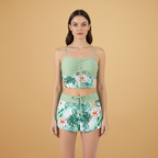 Jade | Women's Ruched Cami Top & Floral Print Shorts Set