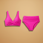 Emma | Women's Wrap Front High Waist Bikini Set