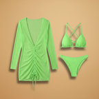 Molly | Women's Ruched Cover-Up Dress & Bikini Set