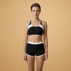 Jenny | Women's Sporty Zip Front Bikini & Shorts Set