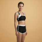 Jenny | Women's Sporty Zip Front Bikini & Shorts Set