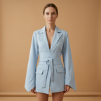 Mia | Women's Belted Oversized Blazer with Flared Sleeves
