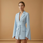 Mia | Women's Belted Oversized Blazer with Flared Sleeves