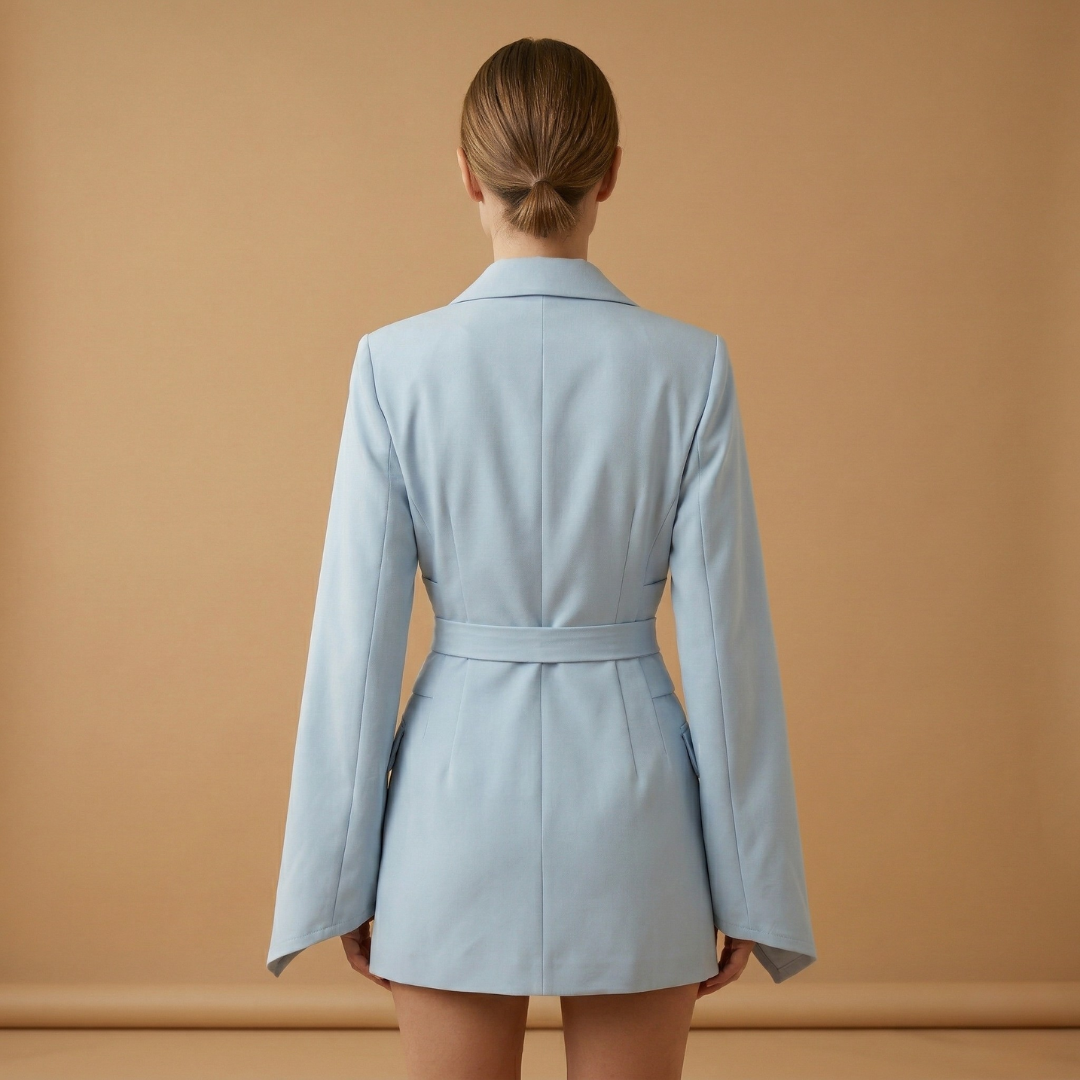 Mia | Women's Belted Oversized Blazer with Flared Sleeves