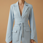 Mia | Women's Belted Oversized Blazer with Flared Sleeves