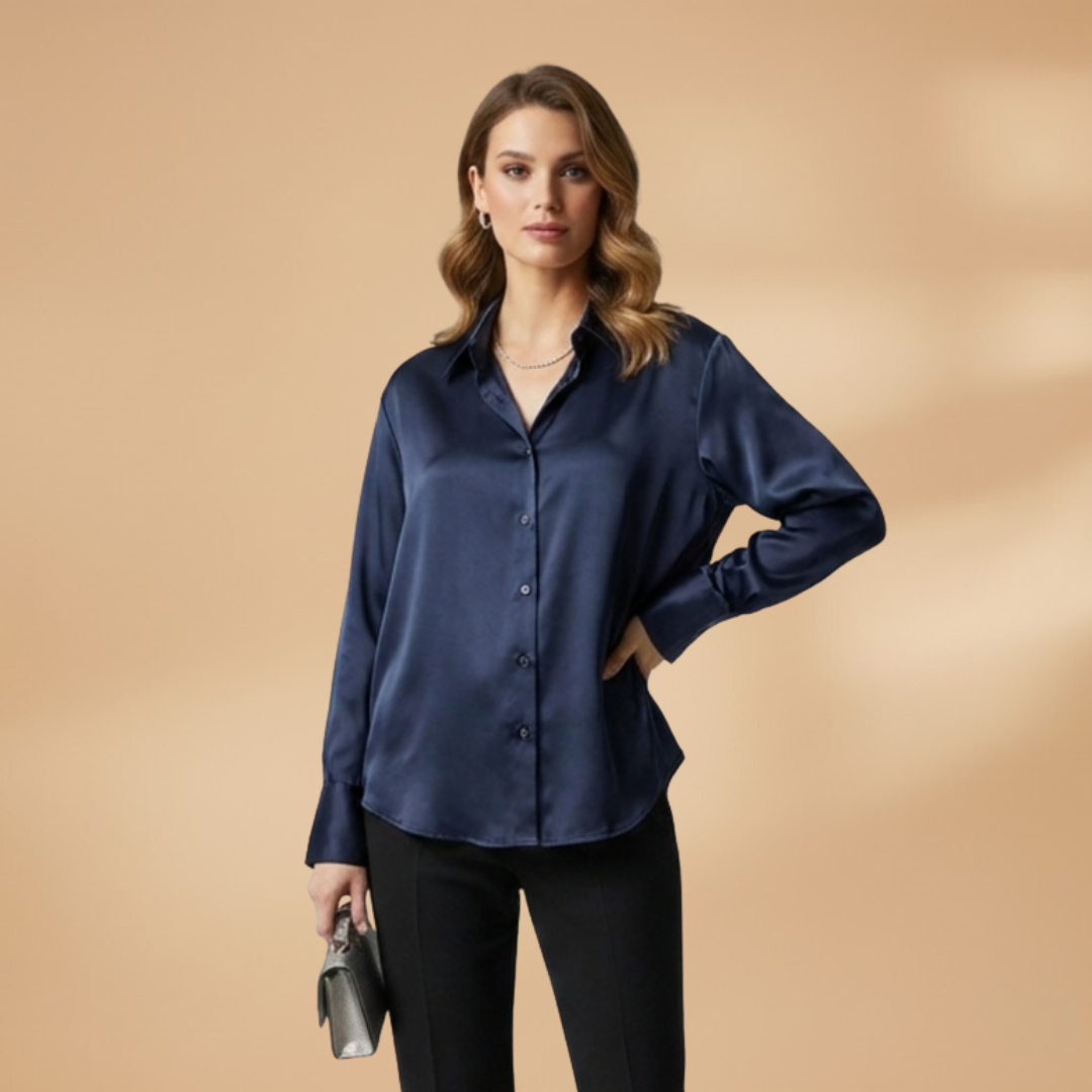 Rosie | Women's Satin Relaxed Button Down Shirt