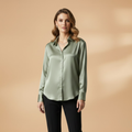 Rosie | Women's Satin Relaxed Button Down Shirt