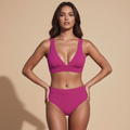 Mia | Women's V-Neck High Waist Bikini Set