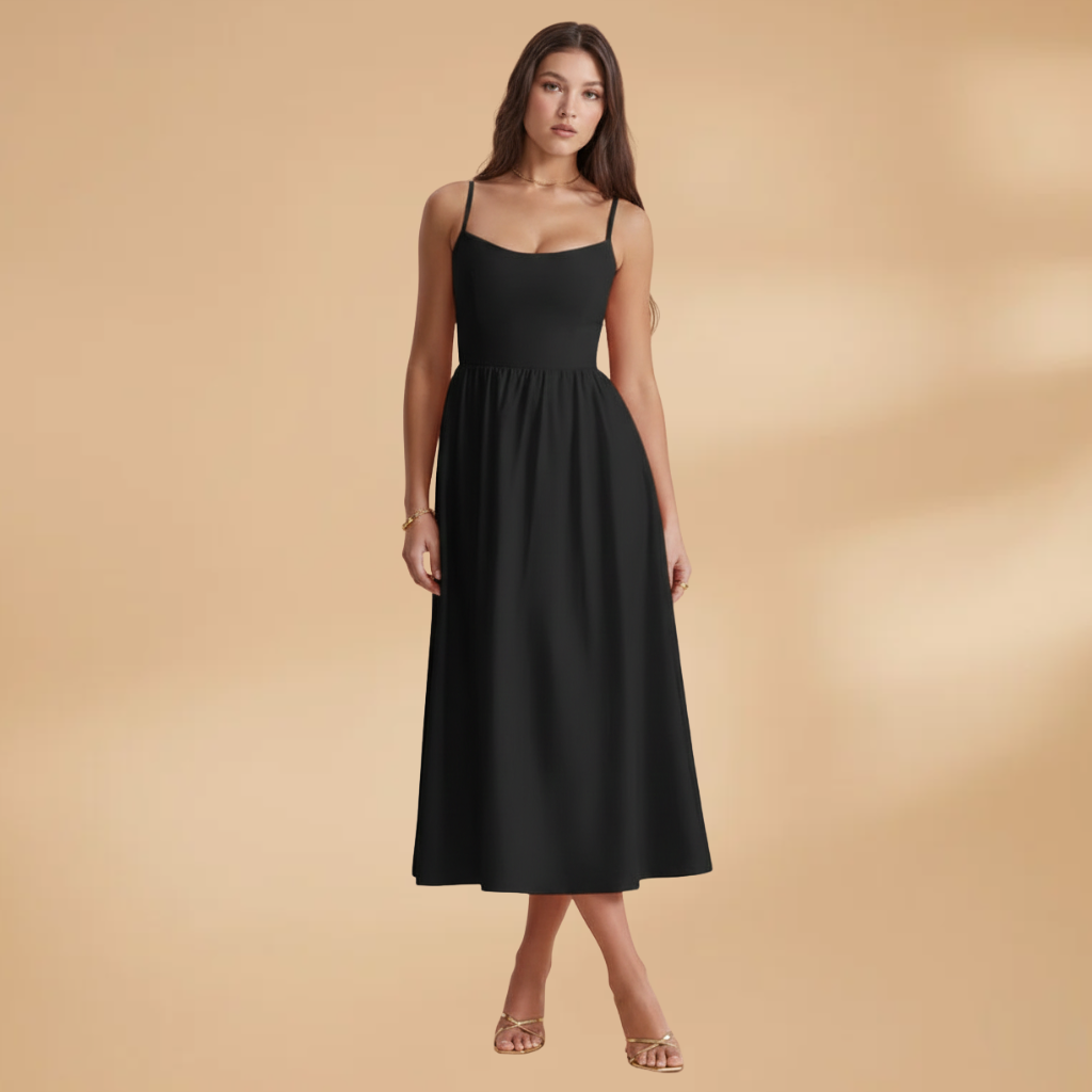 Chloe | Women's Floral Strappy Gathered Midi Dress
