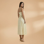 Chloe | Women's Floral Strappy Gathered Midi Dress