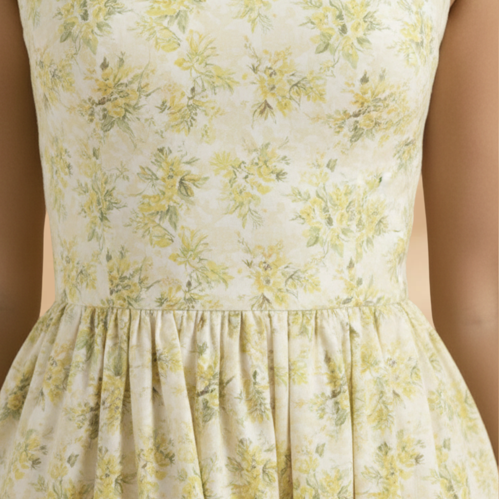 Chloe | Women's Floral Strappy Gathered Midi Dress