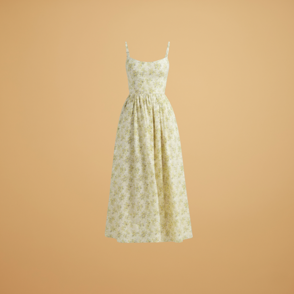 Chloe | Women's Floral Strappy Gathered Midi Dress