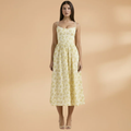 Chloe | Women's Floral Strappy Gathered Midi Dress