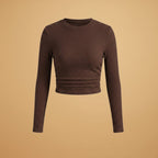 Laura | Women's Waffle Knit Long Sleeve Crop Top