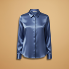 Amy | Women's Satin V-Neck Button Down Blouse