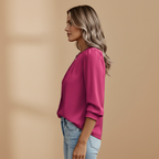 Molly | Women's Pleated Neck Chiffon Blouse
