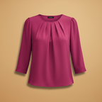 Molly | Women's Pleated Neck Chiffon Blouse