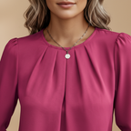 Molly | Women's Pleated Neck Chiffon Blouse