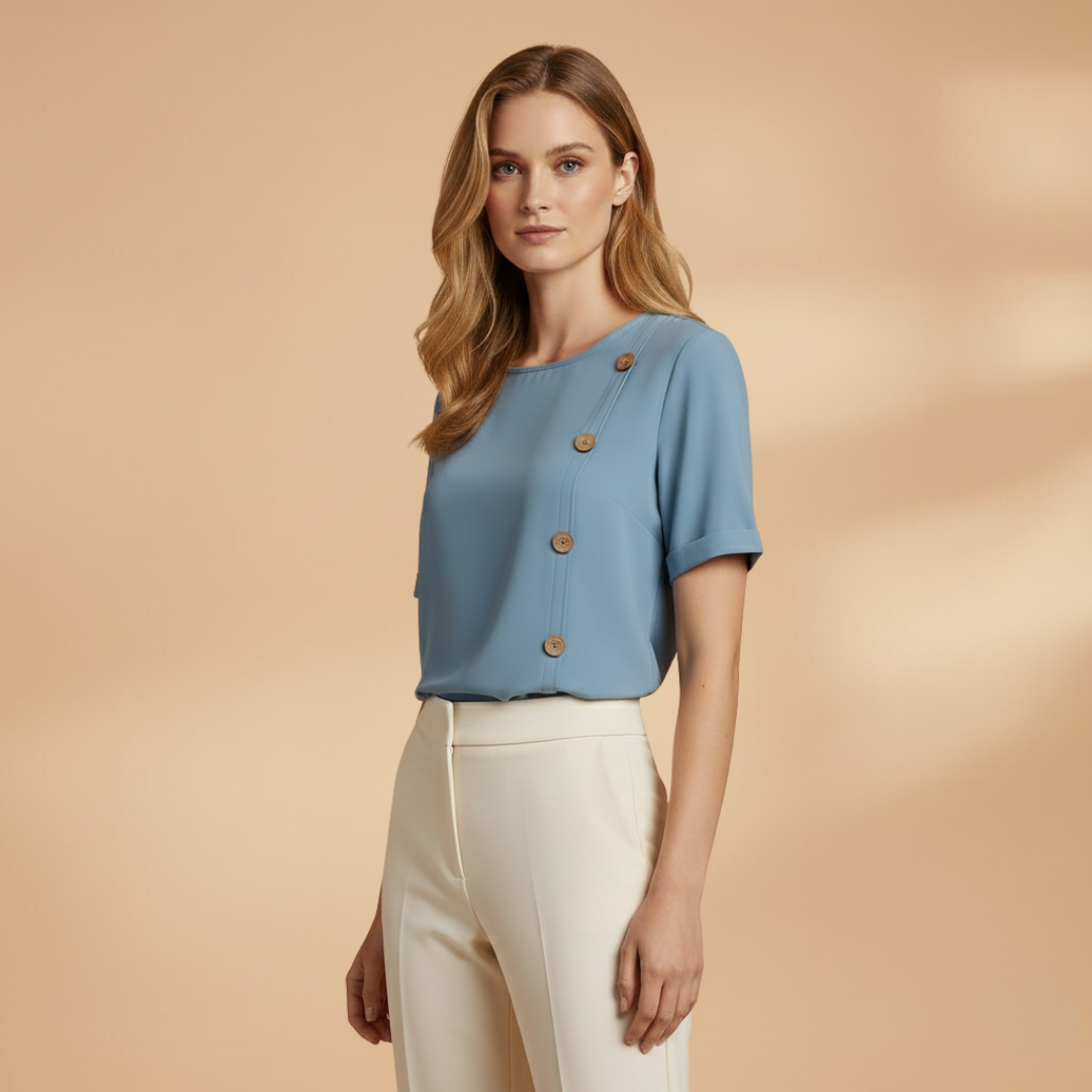 Sophie | Women's Button Detail Short Sleeve Blouse