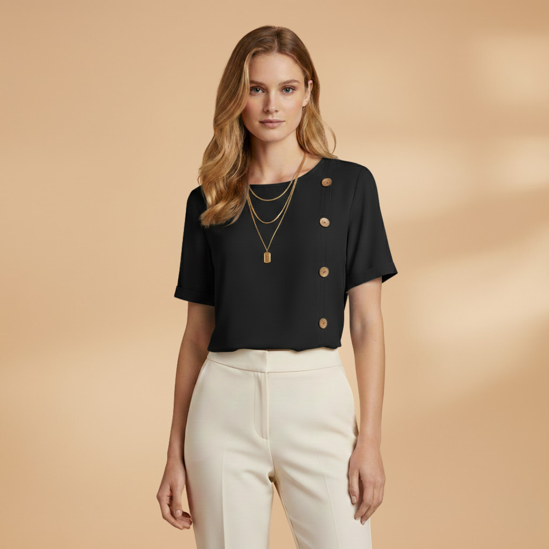Sophie | Women's Button Detail Short Sleeve Blouse