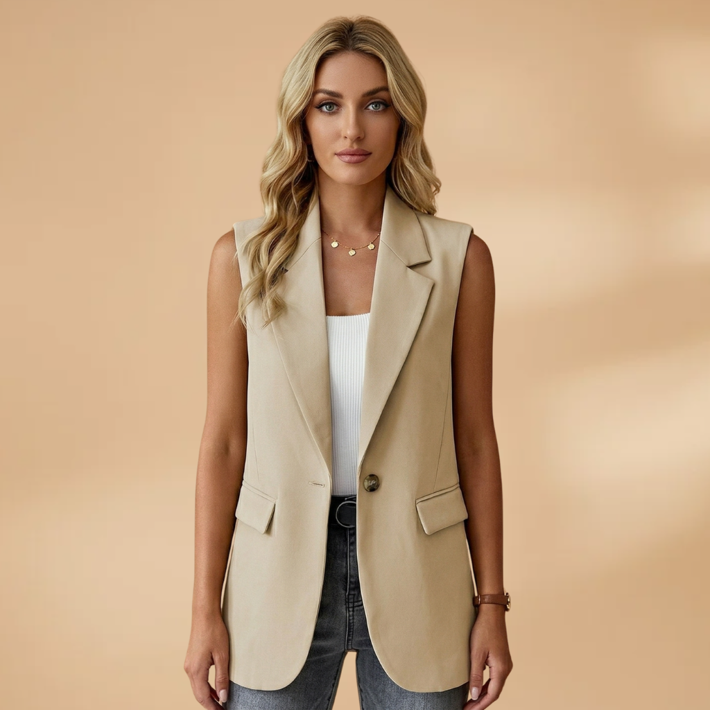 Daisy | Women's Sleeveless Single Button Blazer Vest