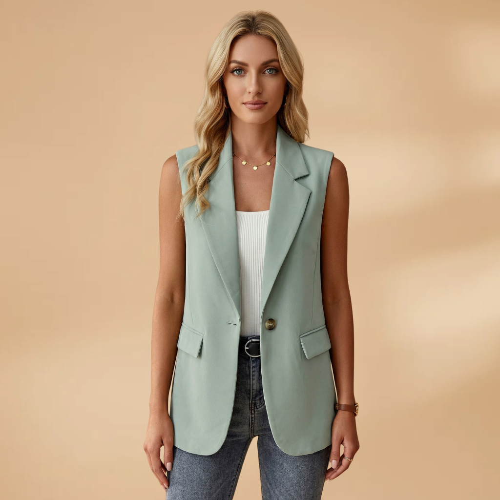 Daisy | Women's Sleeveless Single Button Blazer Vest