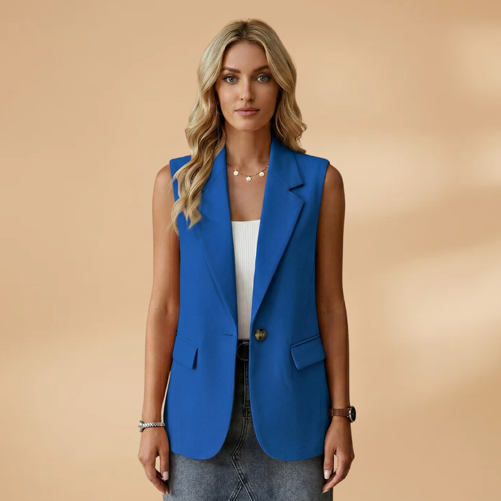 Daisy | Women's Sleeveless Single Button Blazer Vest
