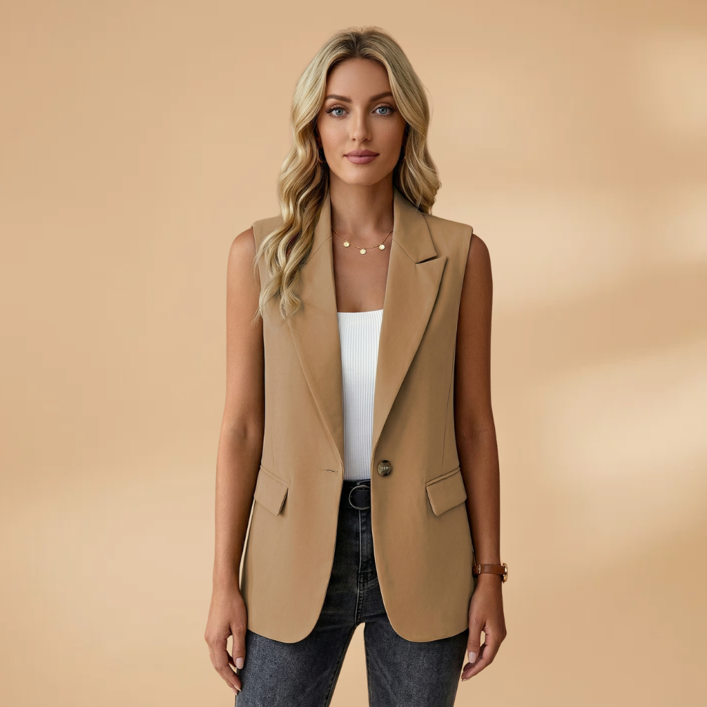 Daisy | Women's Sleeveless Single Button Blazer Vest