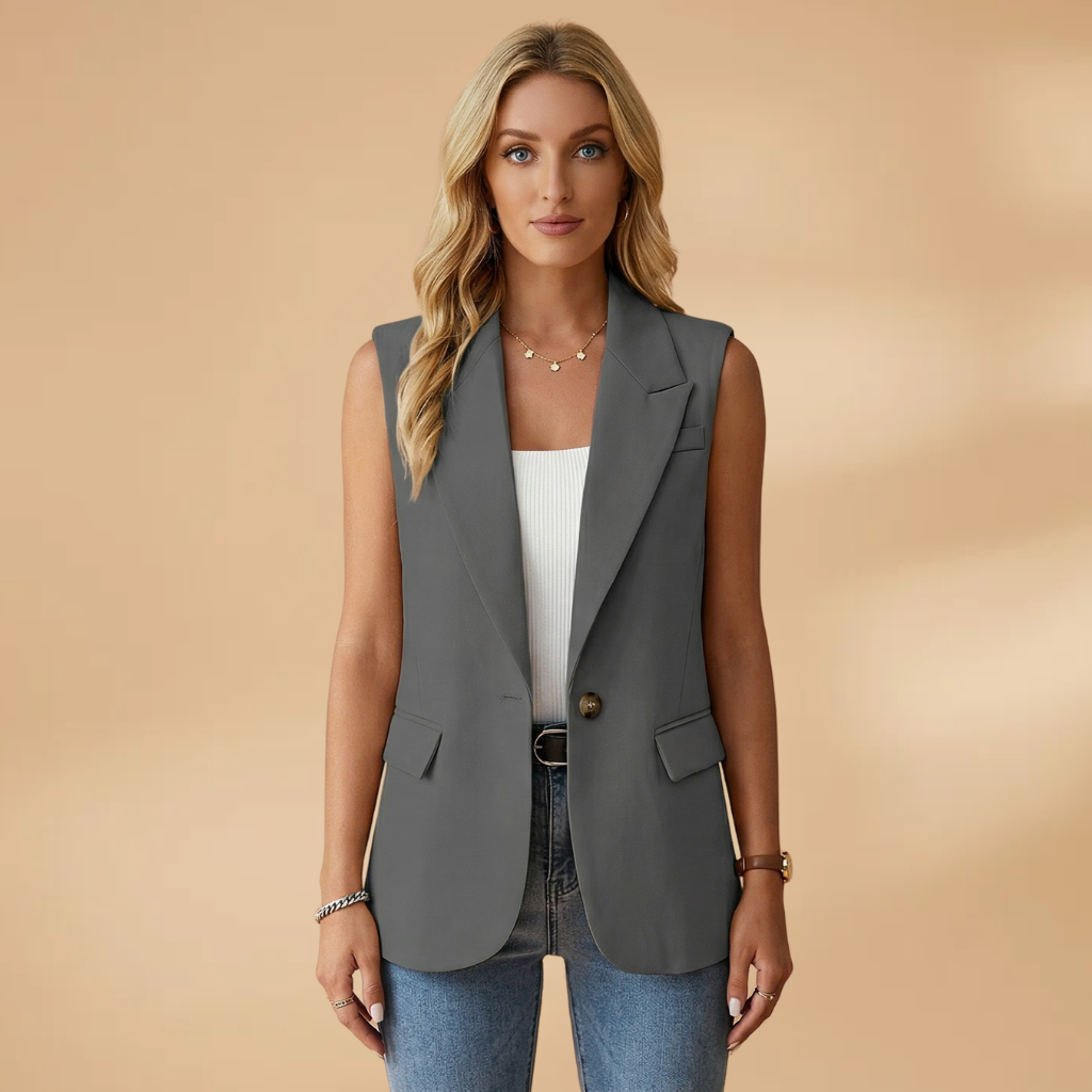 Daisy | Women's Sleeveless Single Button Blazer Vest