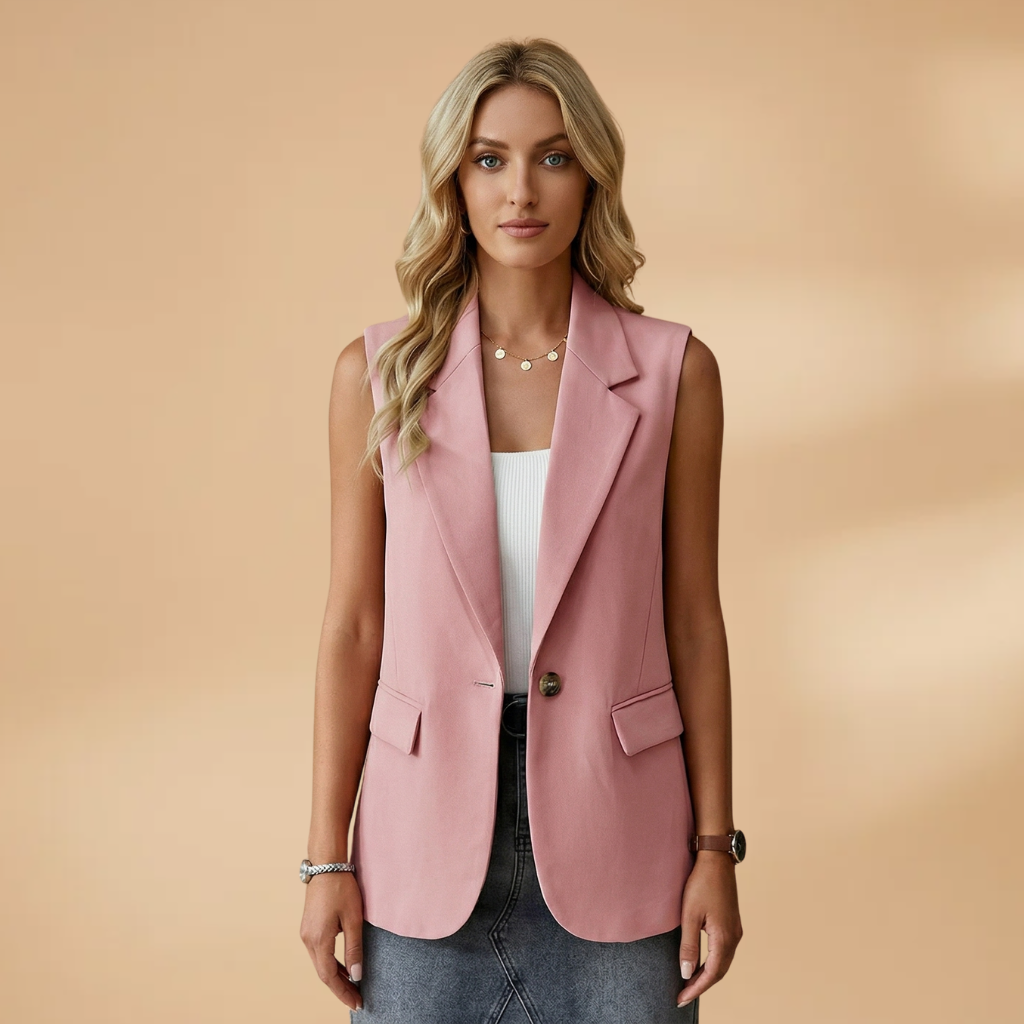 Daisy | Women's Sleeveless Single Button Blazer Vest