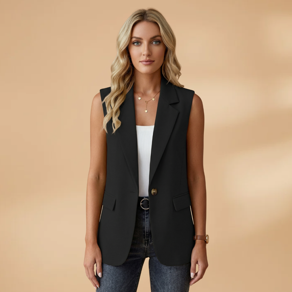 Daisy | Women's Sleeveless Single Button Blazer Vest