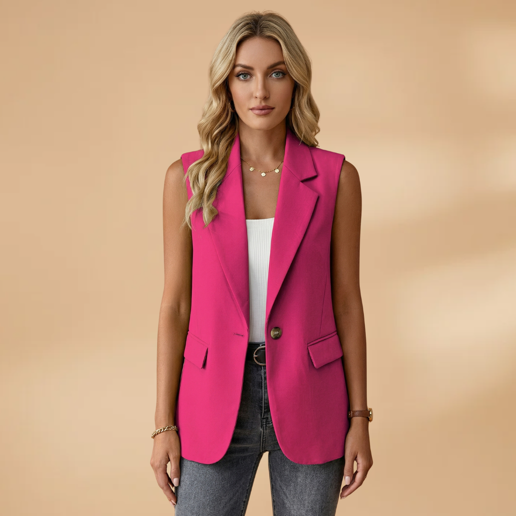 Daisy | Women's Sleeveless Single Button Blazer Vest