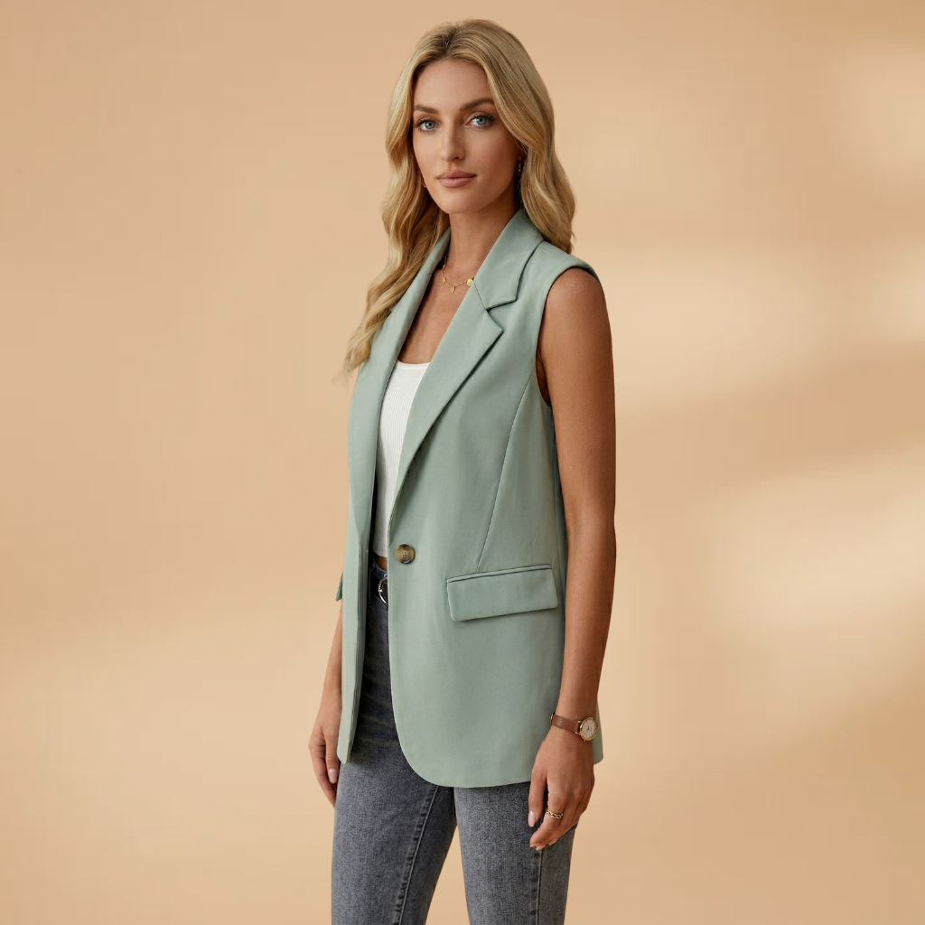 Daisy | Women's Sleeveless Single Button Blazer Vest