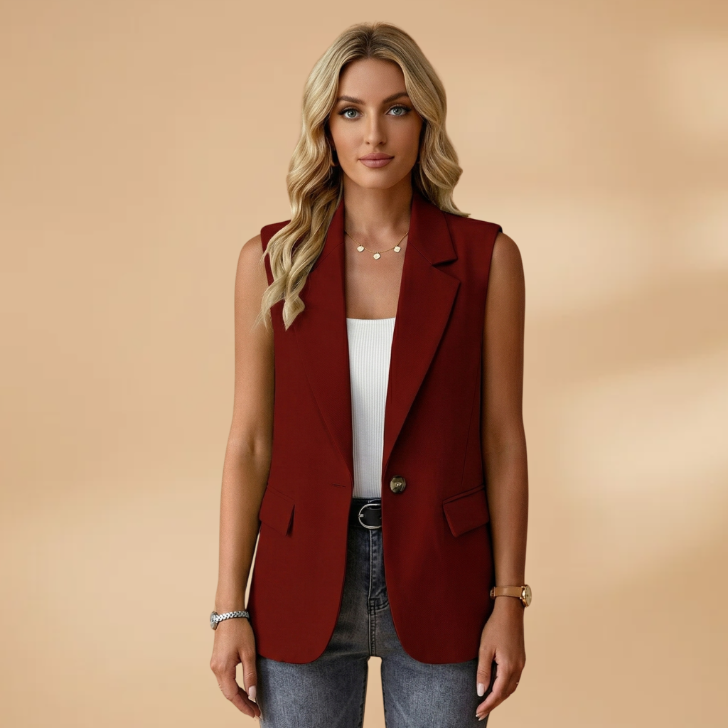 Daisy | Women's Sleeveless Single Button Blazer Vest