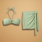Zoe | Women's Ring Detail Bandeau Bikini & Wrap Skirt Set