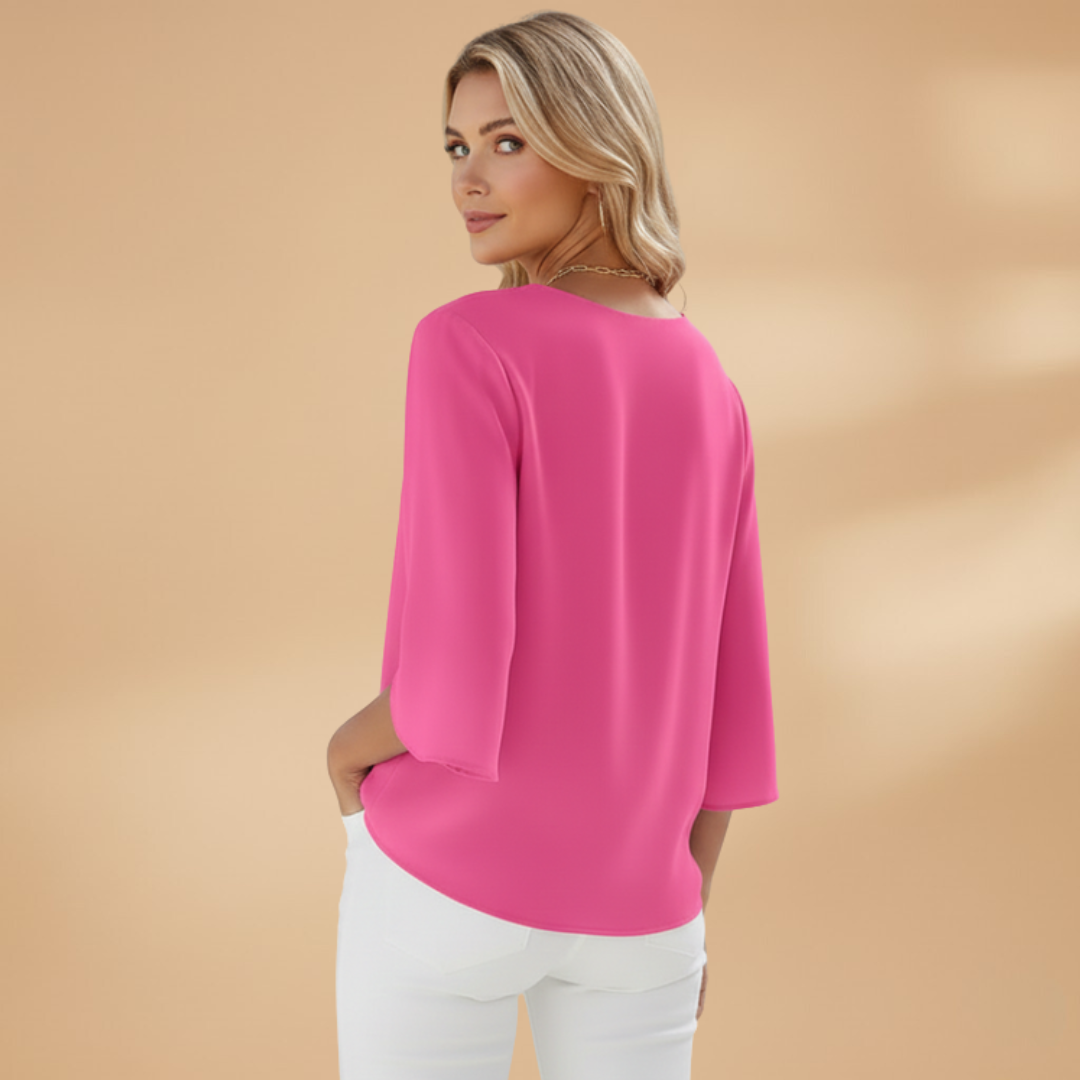 Alice | Women's V-Neck Split Sleeve Relaxed Blouse