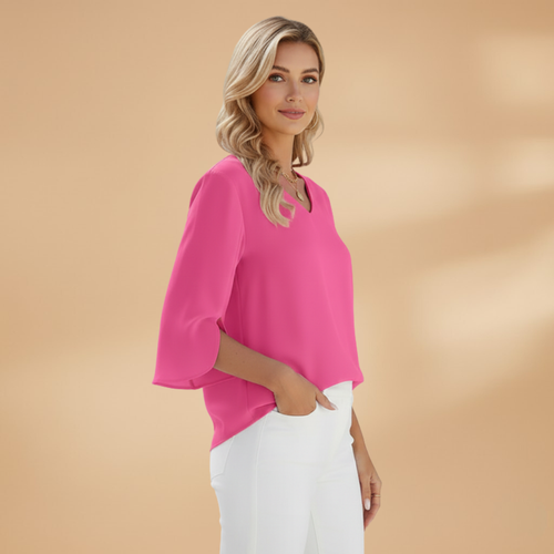 Alice | Women's V-Neck Split Sleeve Relaxed Blouse
