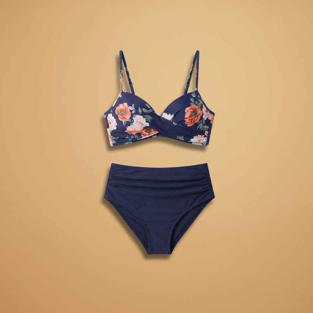 Grace | Women's Floral Underwired High Waist Bikini Set