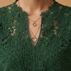 Lucy | Women's Lace Trim Dobby Chiffon Blouse