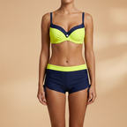 Diane | Women's Colour Block Underwired Bikini & Shorts Set