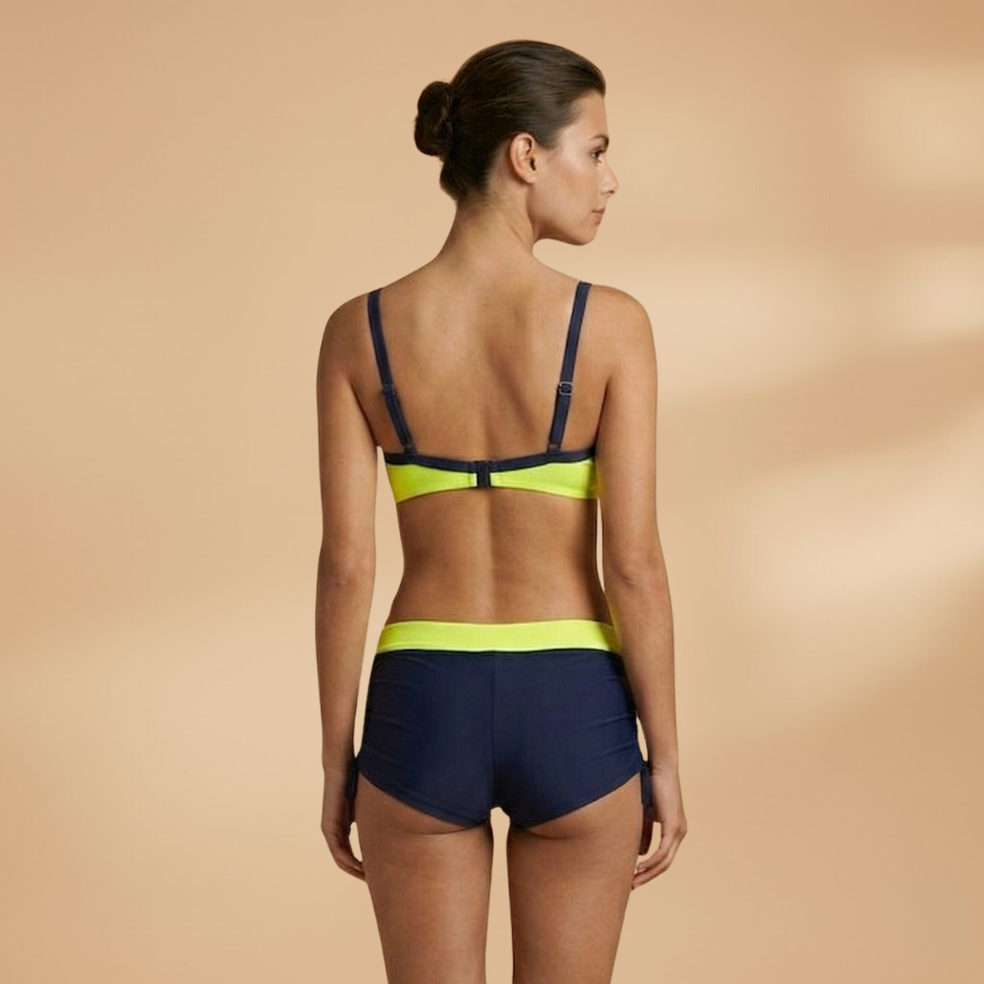 Diane | Women's Colour Block Underwired Bikini & Shorts Set