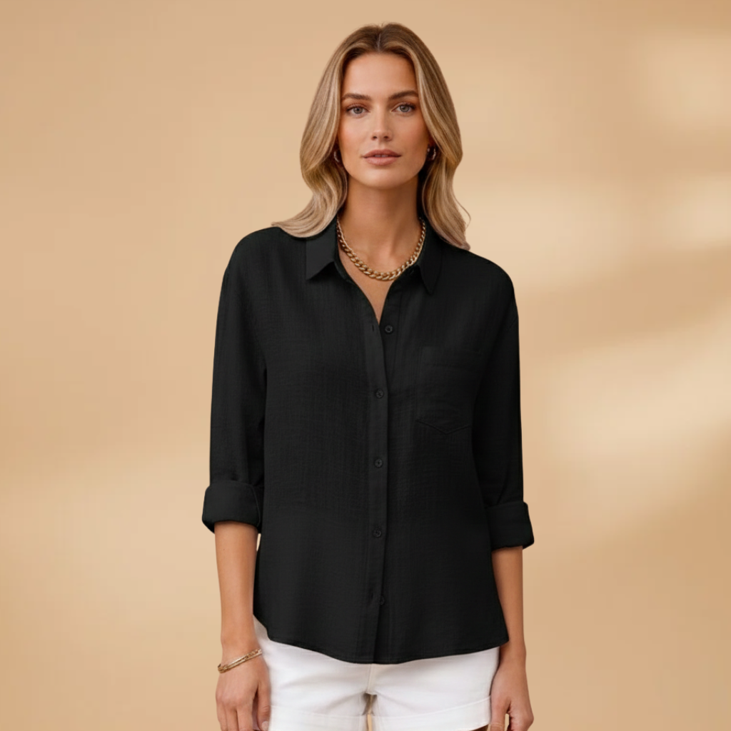 Emma | Women's Relaxed Linen Shirt with Chest Pocket