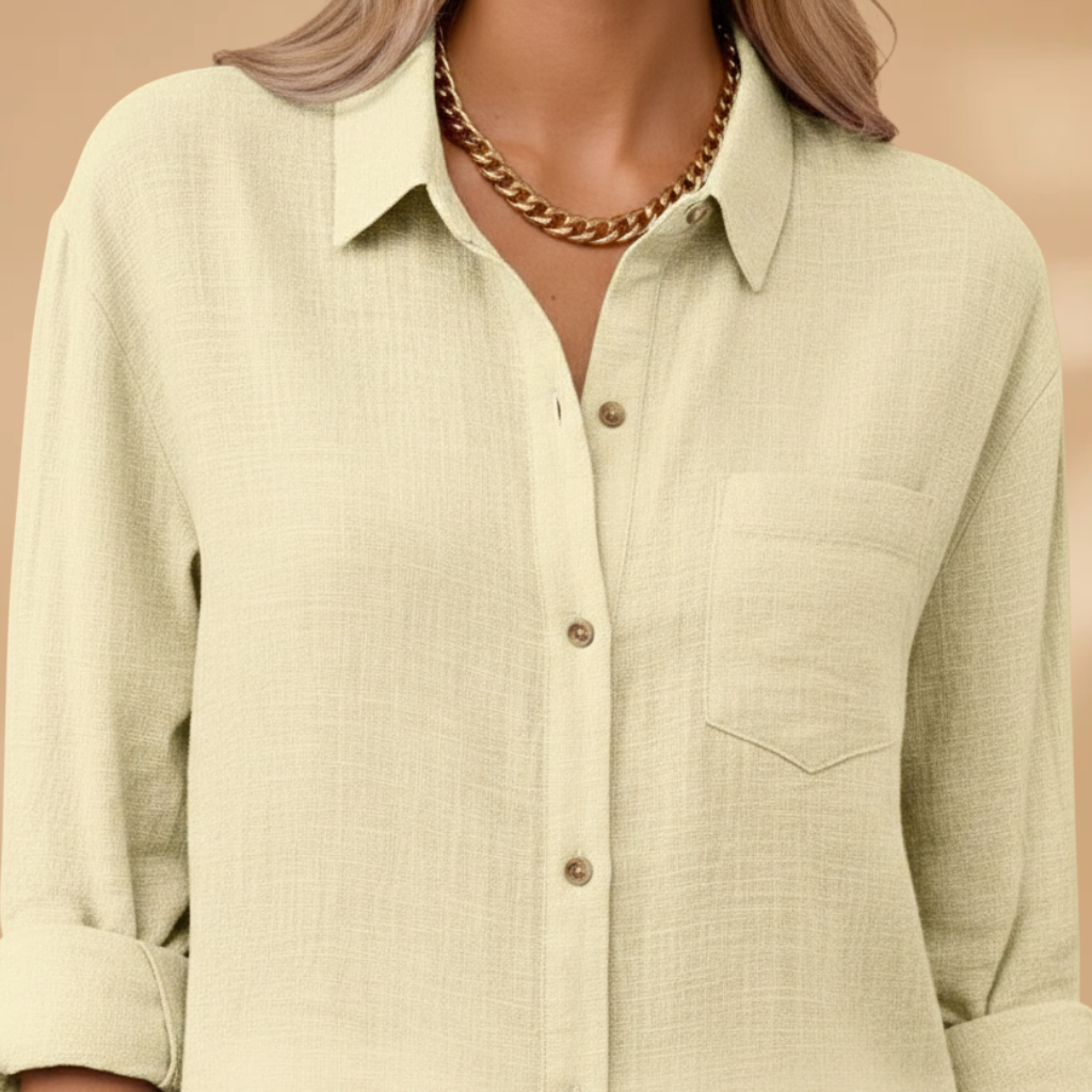 Emma | Women's Relaxed Linen Shirt with Chest Pocket