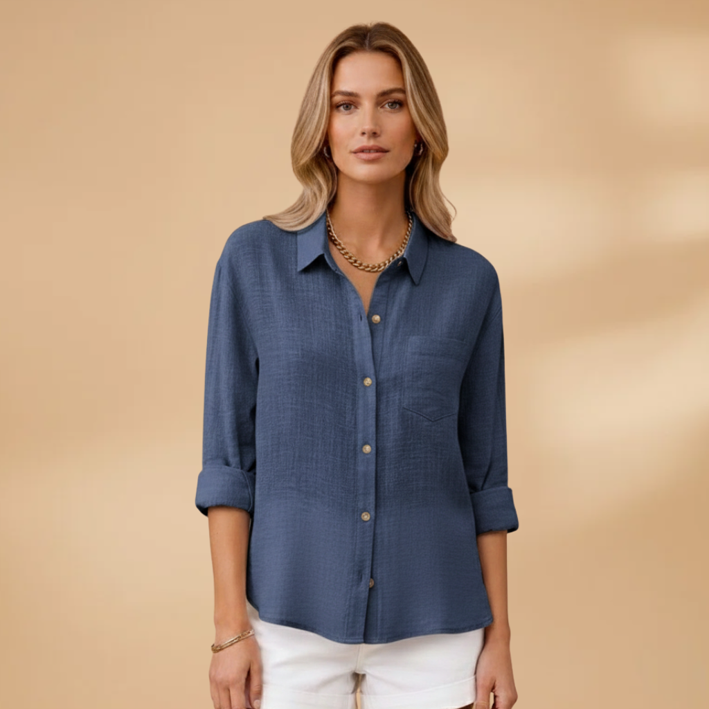 Emma | Women's Relaxed Linen Shirt with Chest Pocket