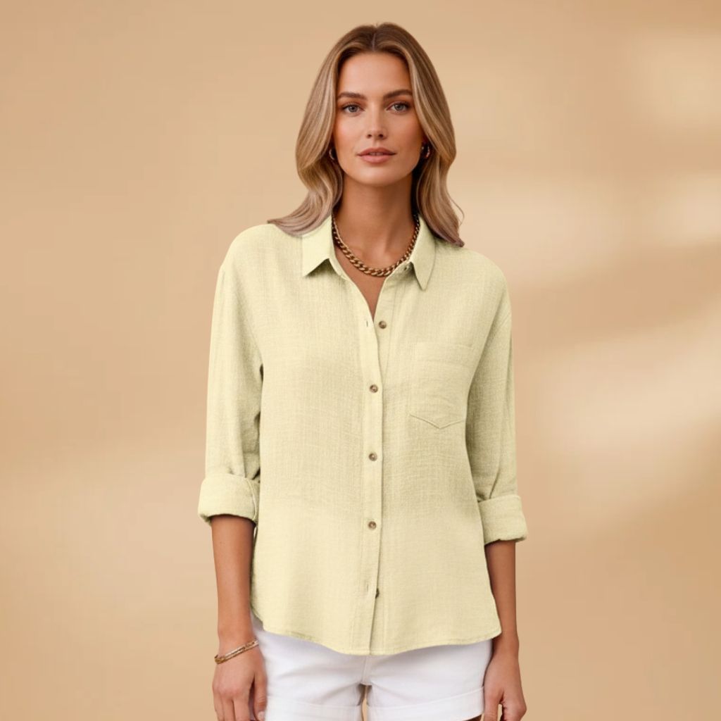 Emma | Women's Relaxed Linen Shirt with Chest Pocket