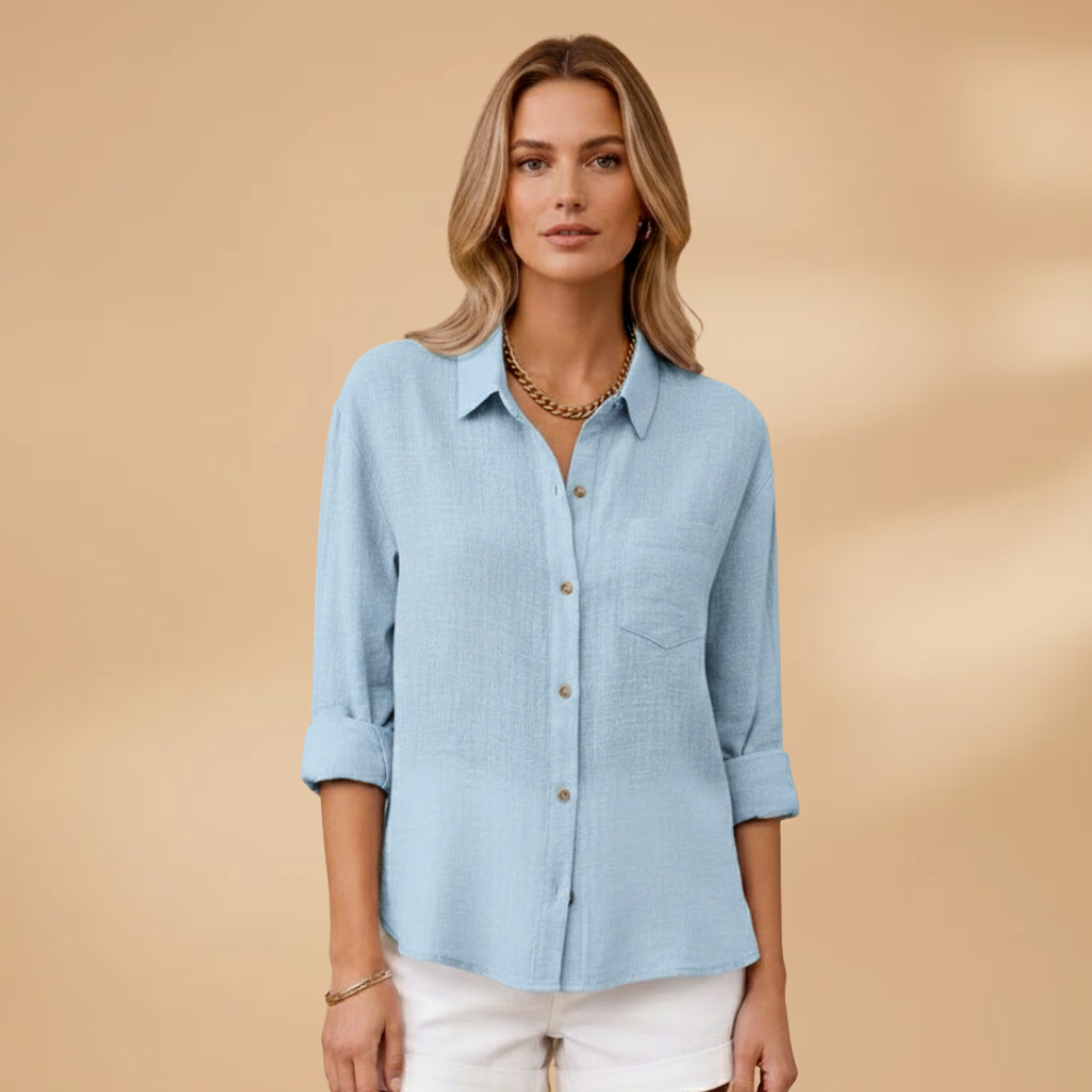 Emma | Women's Relaxed Linen Shirt with Chest Pocket